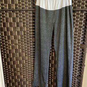 Gray and White Wide Leg Pants
